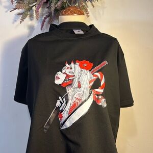 Trendy Mess Black Tee with Red Graphic